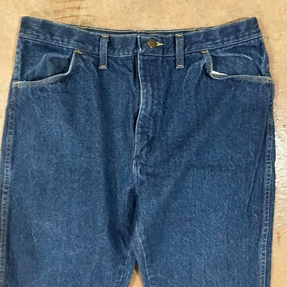 Vintage Rustler Yellow Patch Dark‎ Wash Denim Jeans - Picture 3 of 5